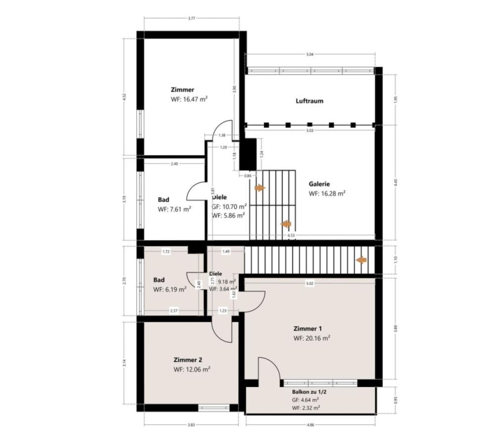 Grundriss Skizze 1.OG