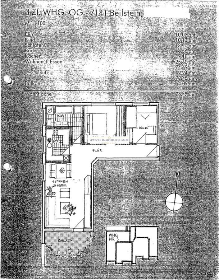 Grundriss und Wohnflächenberechnung
