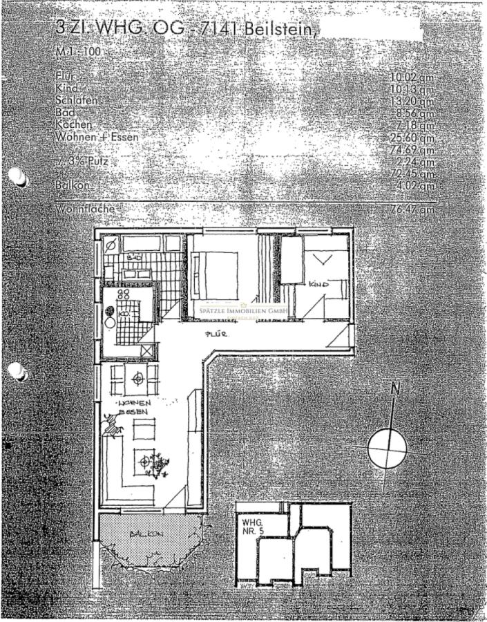 Grundriss und Wohnflächenberechnung
