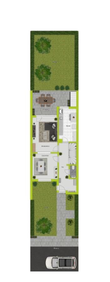 2D Grundriss EG mit Aussenbereich