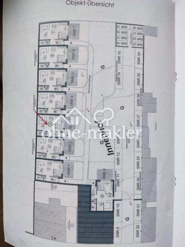 Hausreihe mit Innenhof