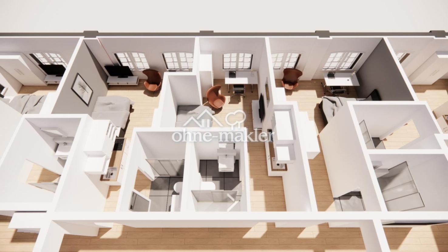 Animation Co-Living-WG Wohnung