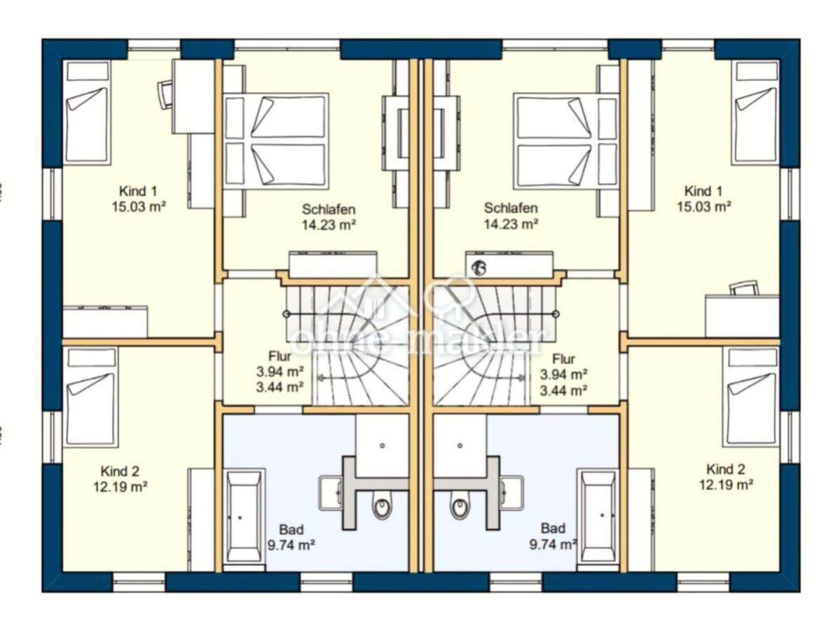 1. OG  -  beide Haushälften