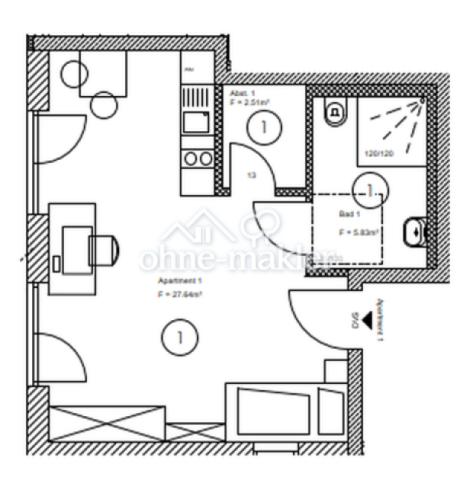 Grundriss Apartment Nr. 1
