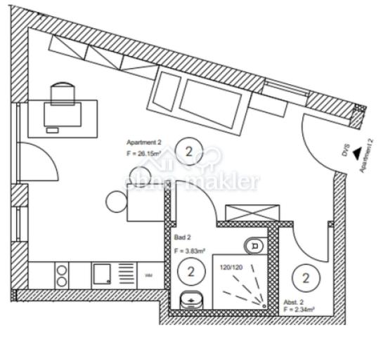 Grundriss Apartment Nr. 2