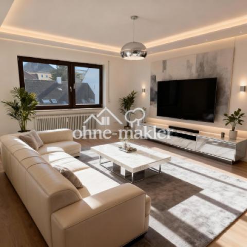 Wohnzimmer KI staged