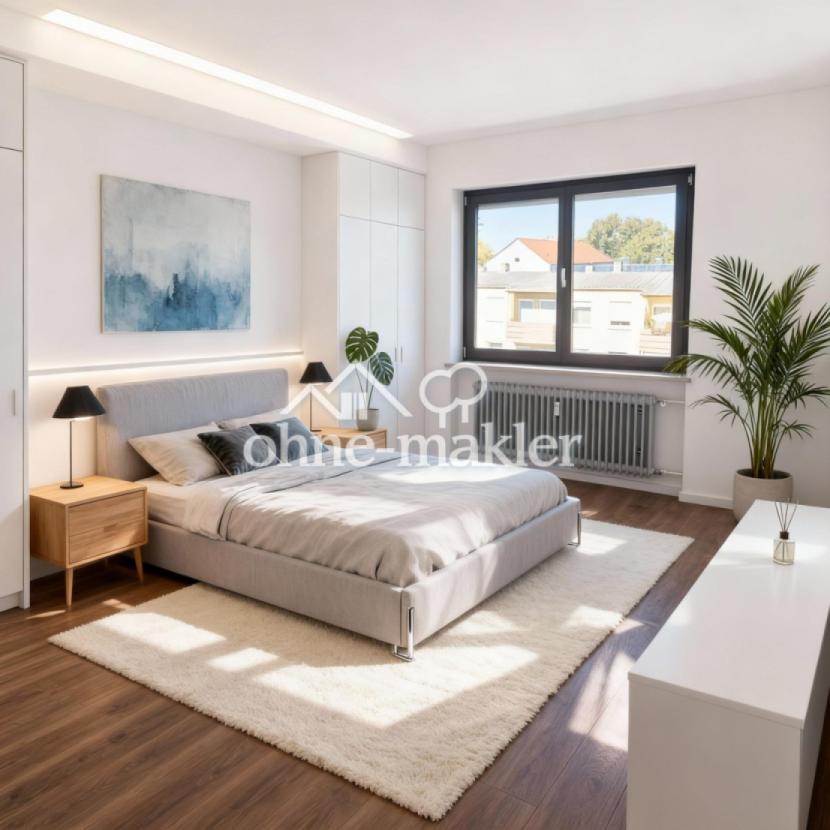 Schlafzimmer KI staged