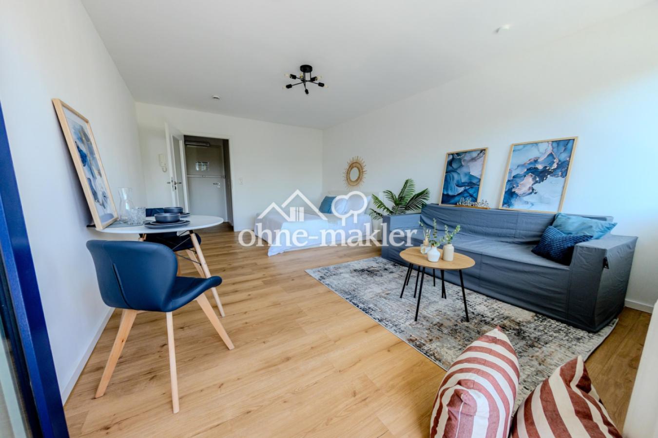 Wohnbereich mit Bett