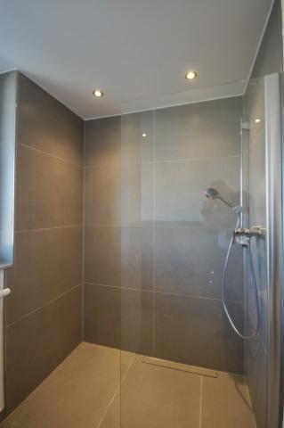 Große, verglaste Dusche 