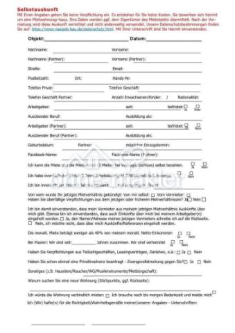Mietinteressentenselbstauskunf