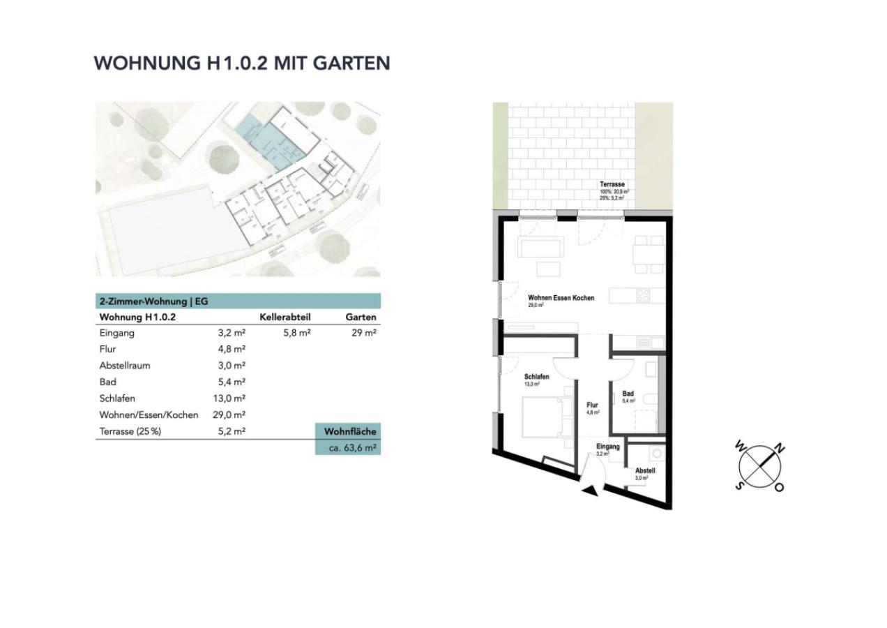 Wohnung H1.0.2 mit Garten