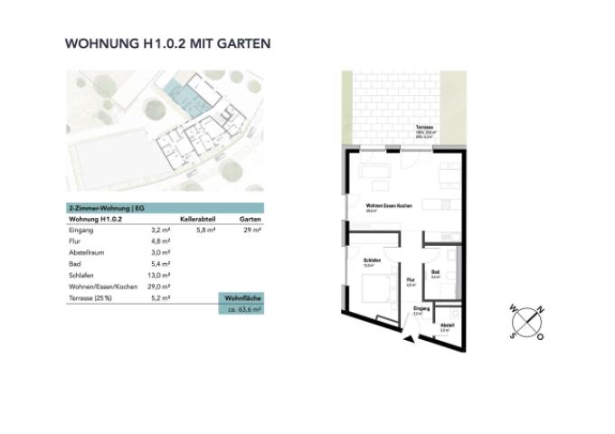 Wohnung H1.0.2 mit Garten