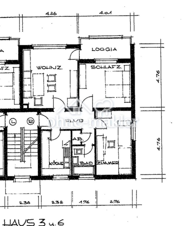 Grundriss mit Bemaßung