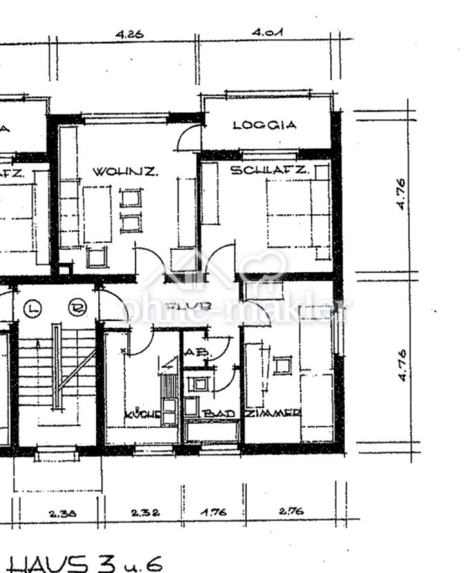 Grundriss mit Bemaßung