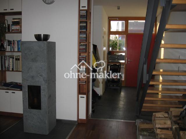 Kaminofen und Eingang