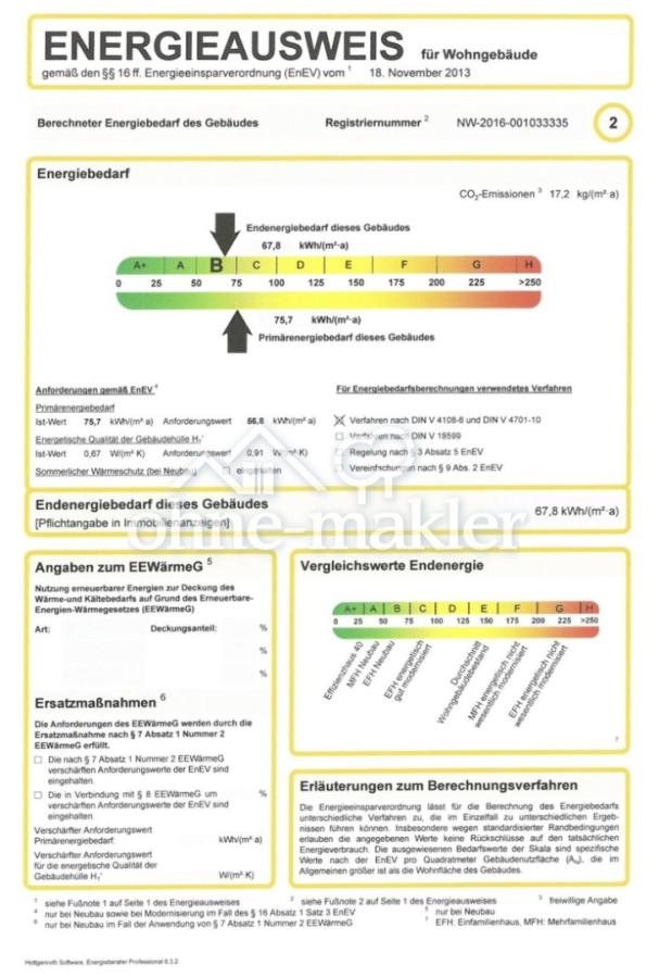 Auszug des Energieausweises