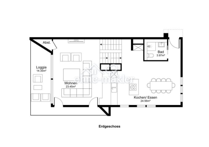 Erdgeschoss und Zwischenetage