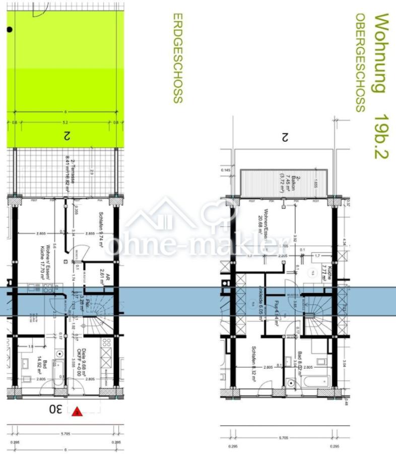 Grundriss Erd- und Obergeschoß