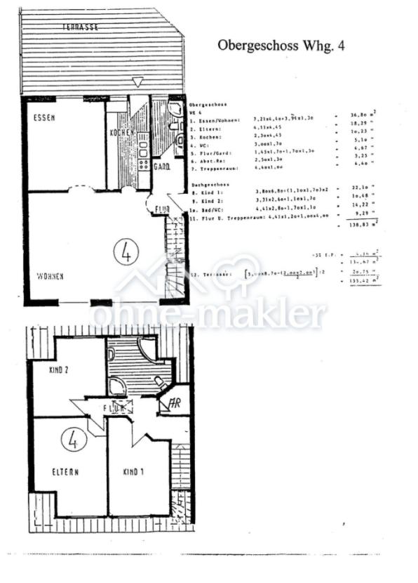 Grundriss ETW 4 auf 2 Etagen