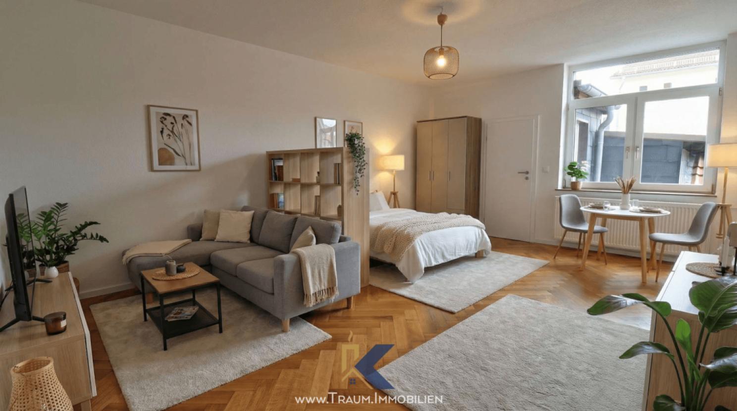 So könnte es aussehen: Wohn- und Schlafbereich