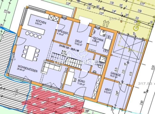 Grundriss EG mit Garage