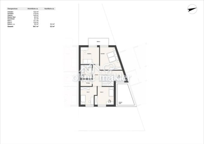 Grundriss Obergeschoss