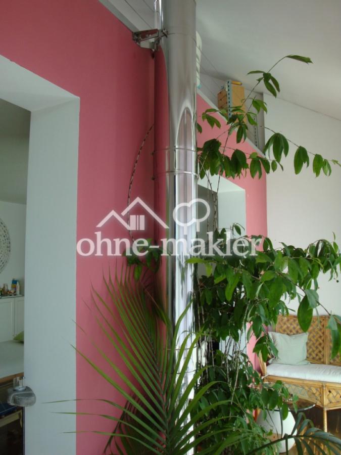 Wohnbereich mit Edelstahlkamin