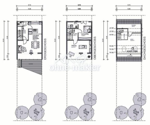 Grundrisse EG, OG und DG
