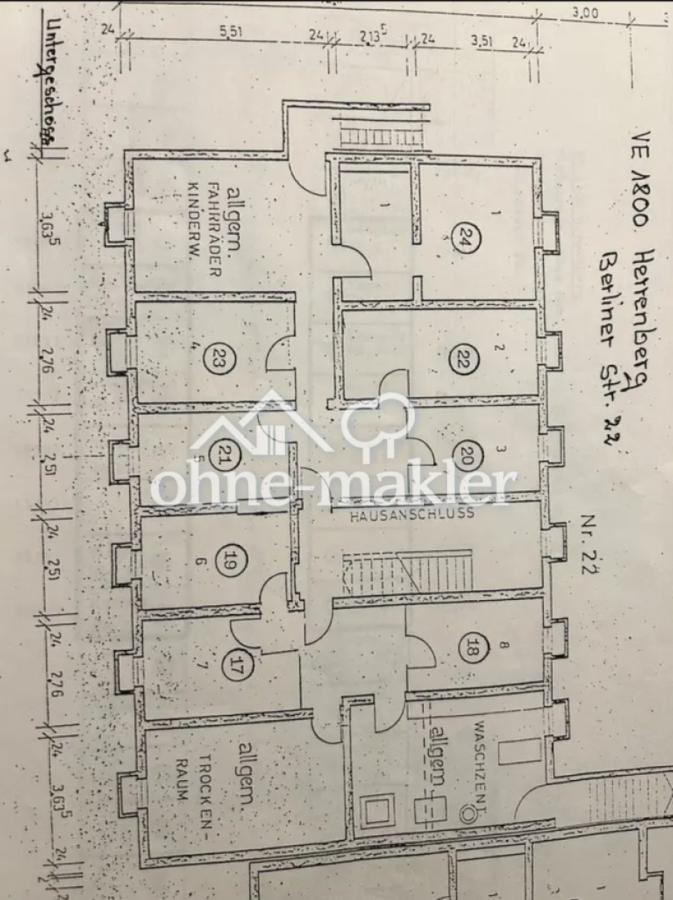 Grundrisse Keller Nr. 22