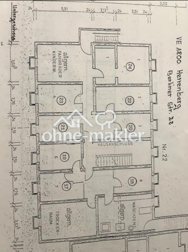 Grundrisse Keller Nr. 22