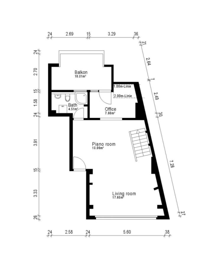 Penthouse Maisonette Grundriss oberes Geschoss