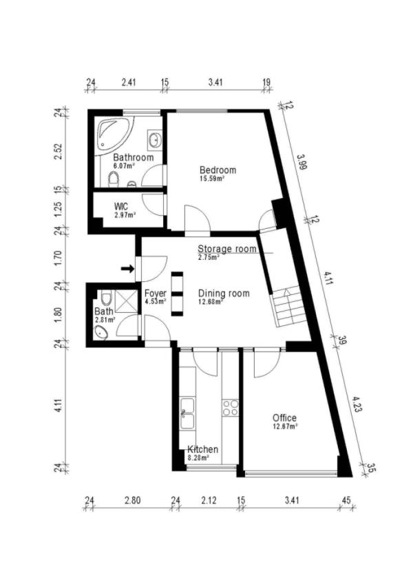 Penthouse Maisonette Grundriss unteres Geschoss