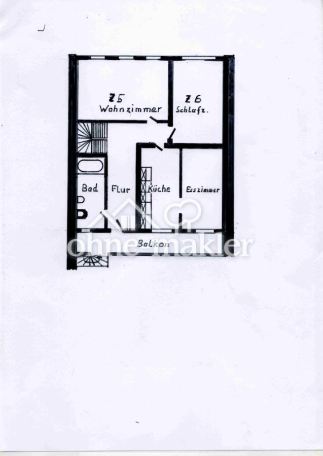 OG mit WohngsEingang über Balk