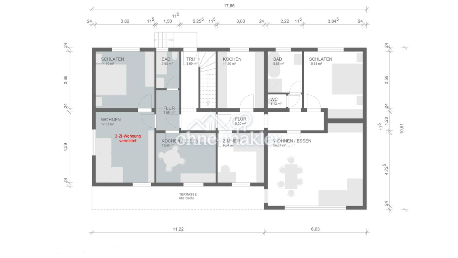 EG mit vermietetem Bereich