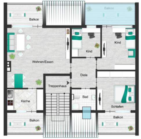Grundriss- 3D- Visualisierung
