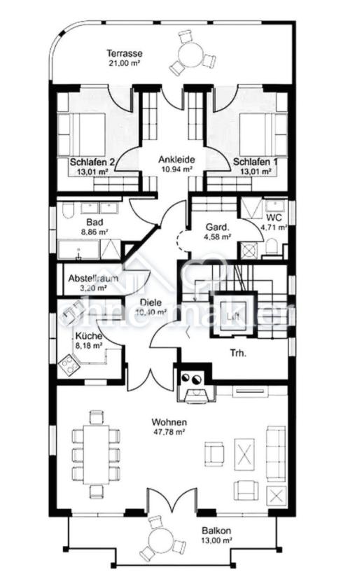 Grundriss der Wohnung