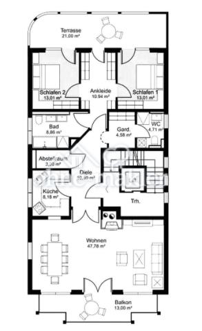 Grundriss der Wohnung