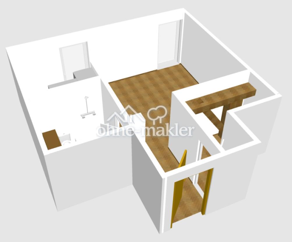 Grundriss 3D von Südwest