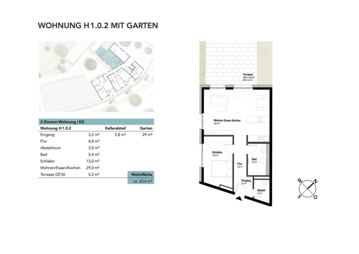 Wohnung H1.0.2 mit Garten