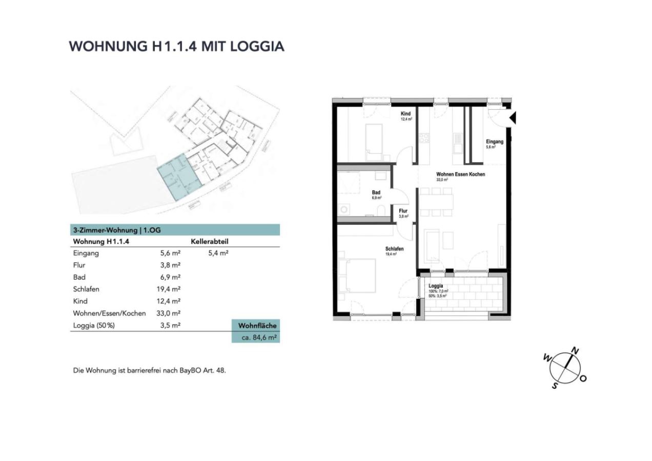 Wohnung H1.1.4 mit Loggia