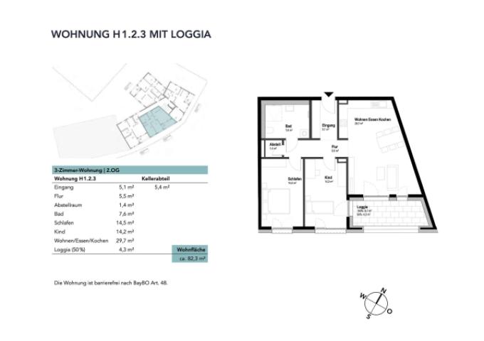 Wohnung H1.2.3 mit Loggia