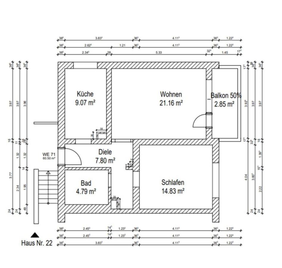 Grundriss Skizze WE 71