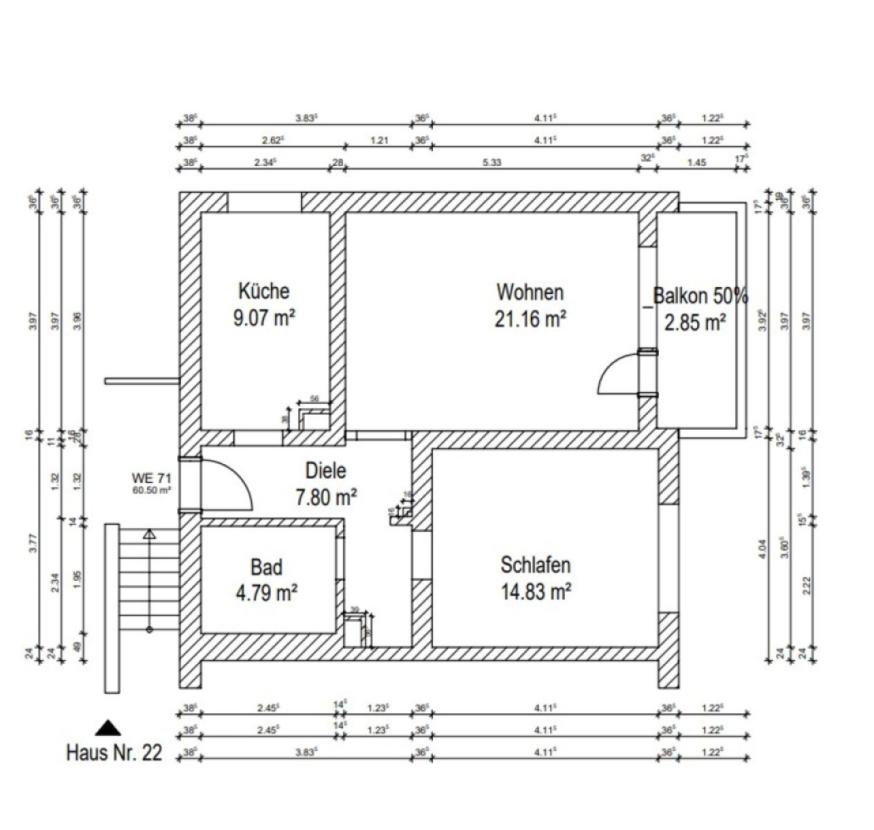 Grundriss Skizze WE 71