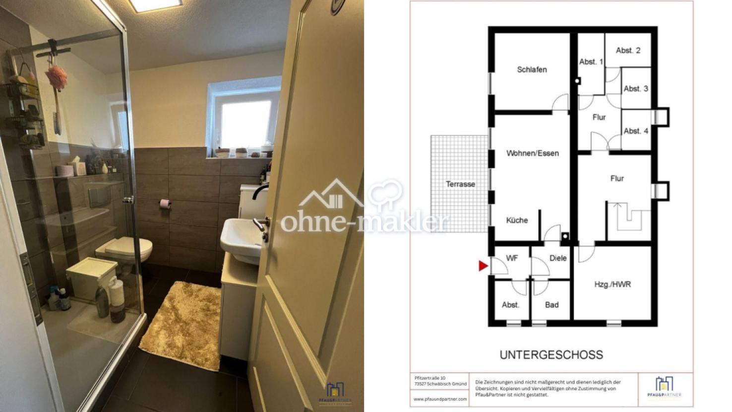 Tageslichtbad & Grundriss UG