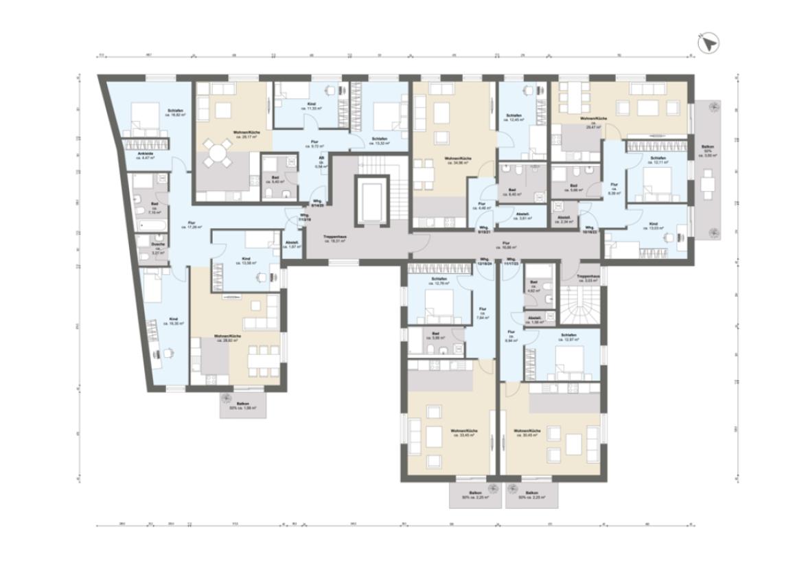 Geschossplan 1. bis 3. Obergeschoss