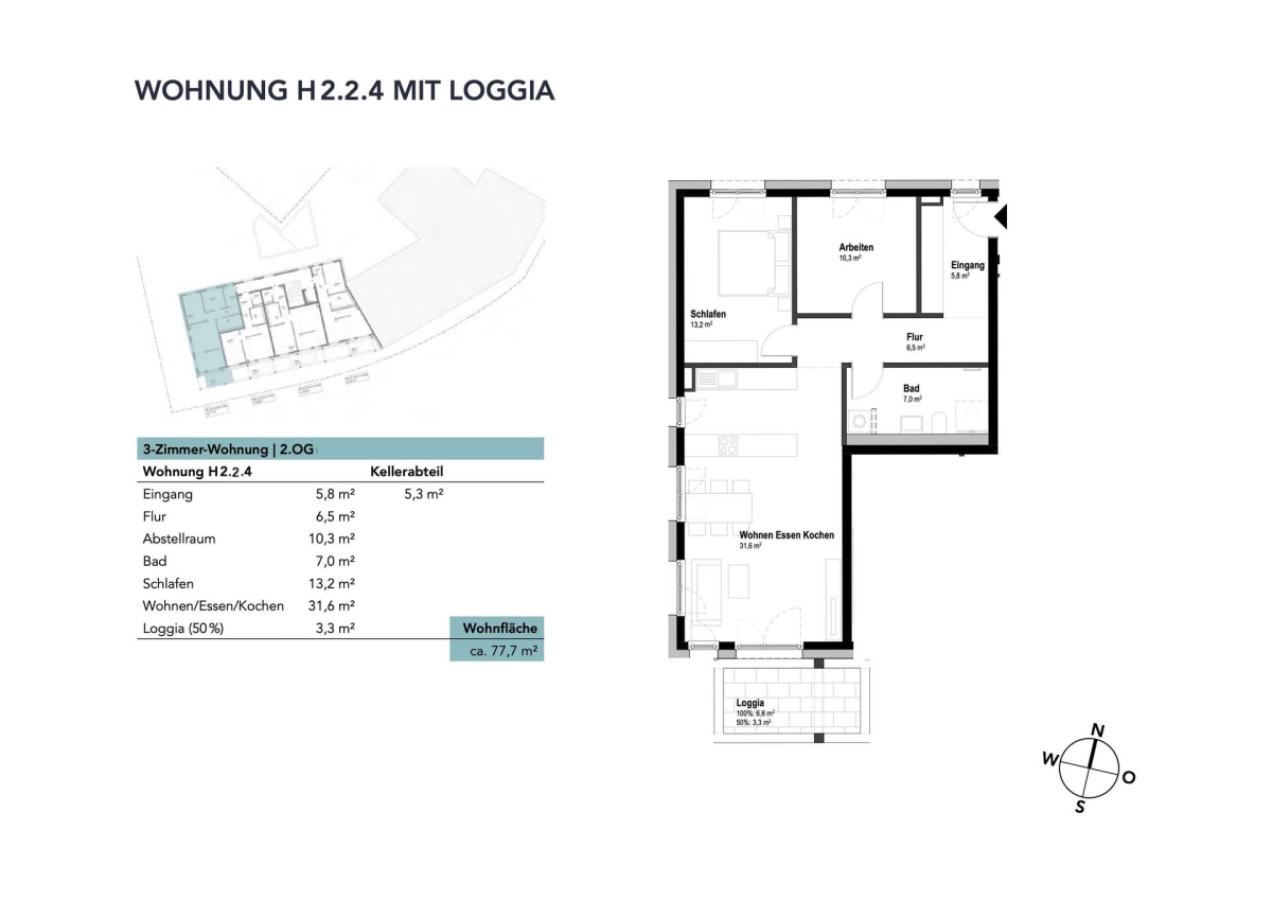 Wohnung H2.2.4 mit Loggia