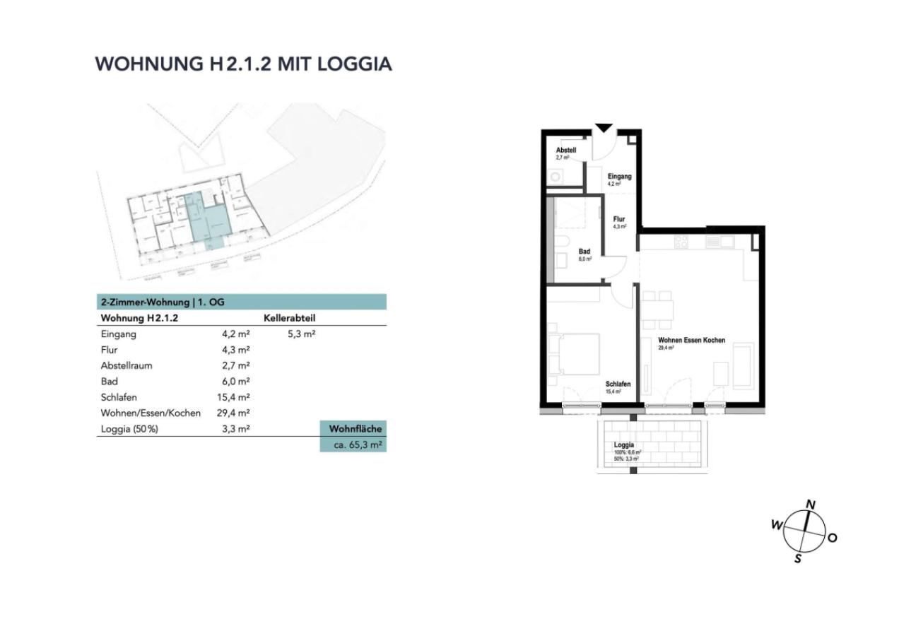 Wohnung H2.1.2 mit Loggia