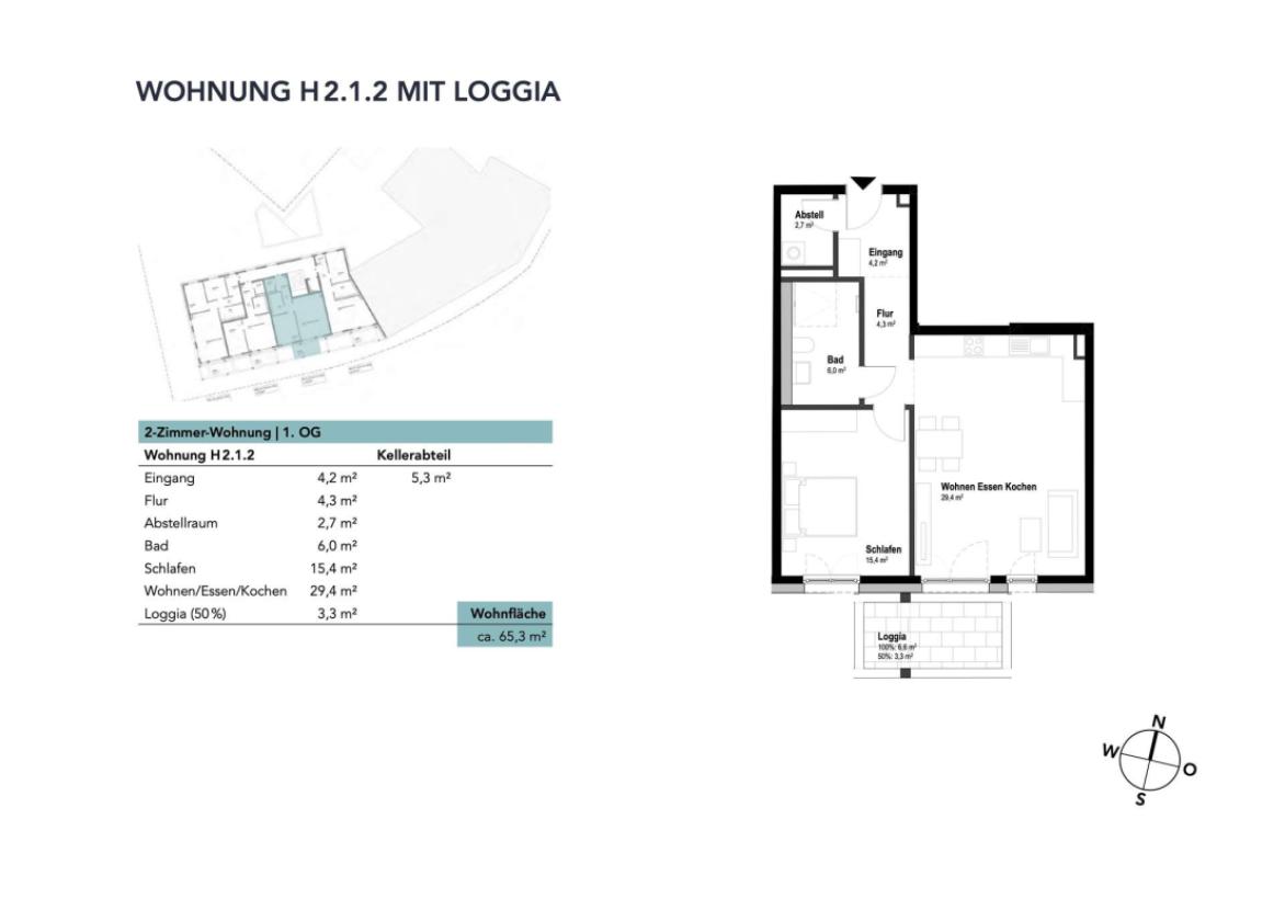 Wohnung H2.1.2 mit Loggia