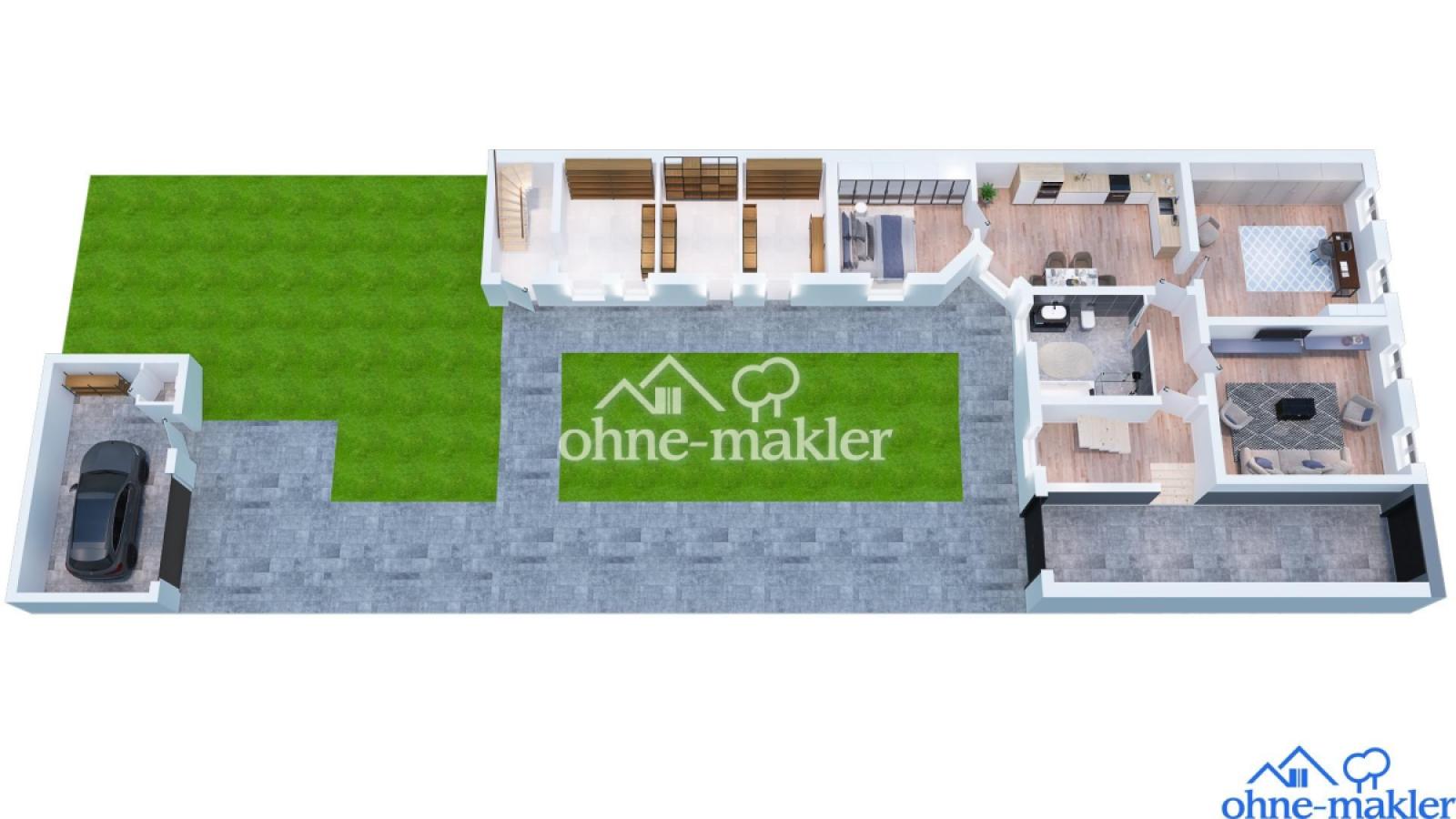 Hof, Durchfahrt und Treppenhau