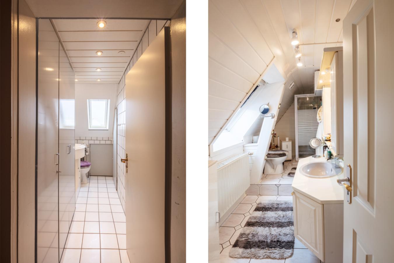 WC und Bad im Dachgeschoss